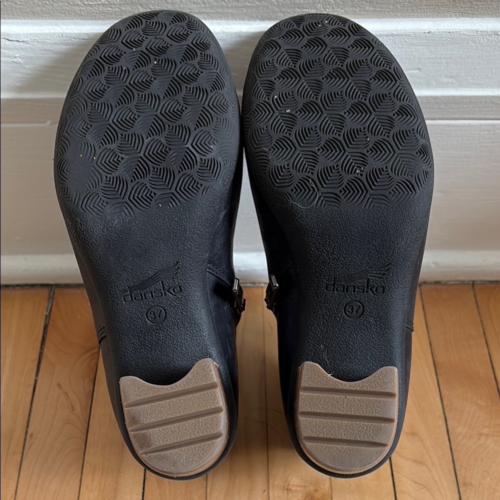 Dansko Black Ankle Booties with Rounded Toe - Picture 2 of 3